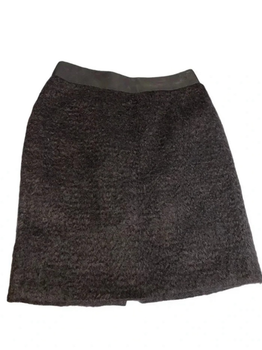 Milly of New York Black Linen Mohair Wool Blend Bouclé Pencil Skirt Sz 4
